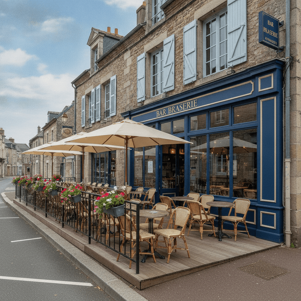 Bar-brasserie 150m² à Avranches : terrasse - licence IV