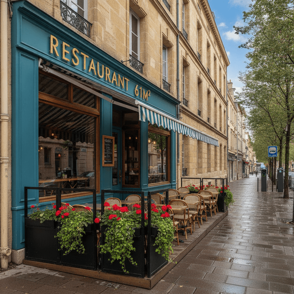 Restaurant 61m² à Bordeaux : terrasse - licence IV
