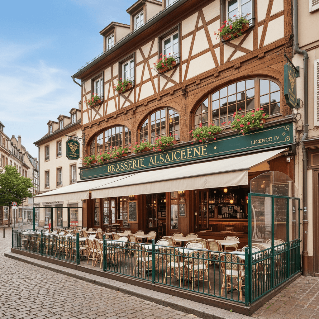 Restaurant 145 couverts à Strasbourg : terrasse - licence IV