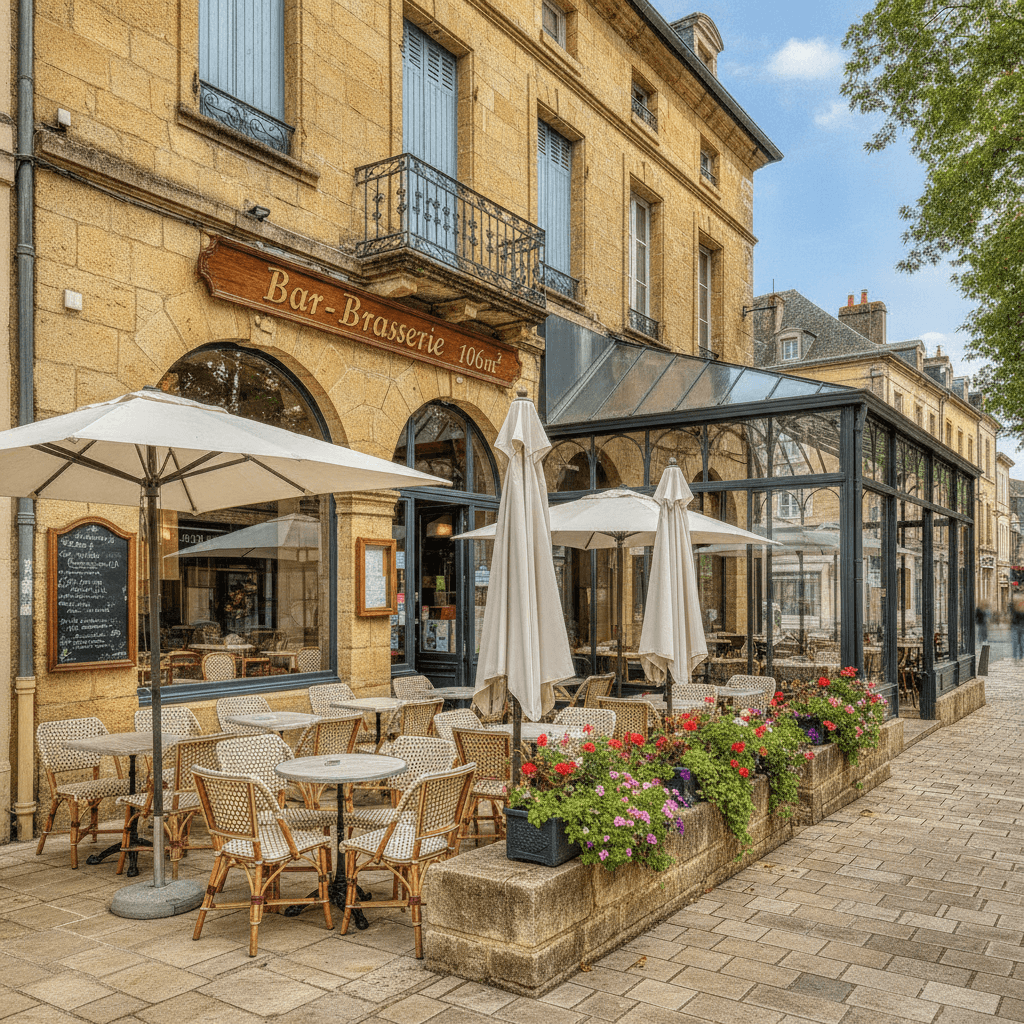 Bar-brasserie 106m² à Périgueux : terrasse - licence IV - Image 1