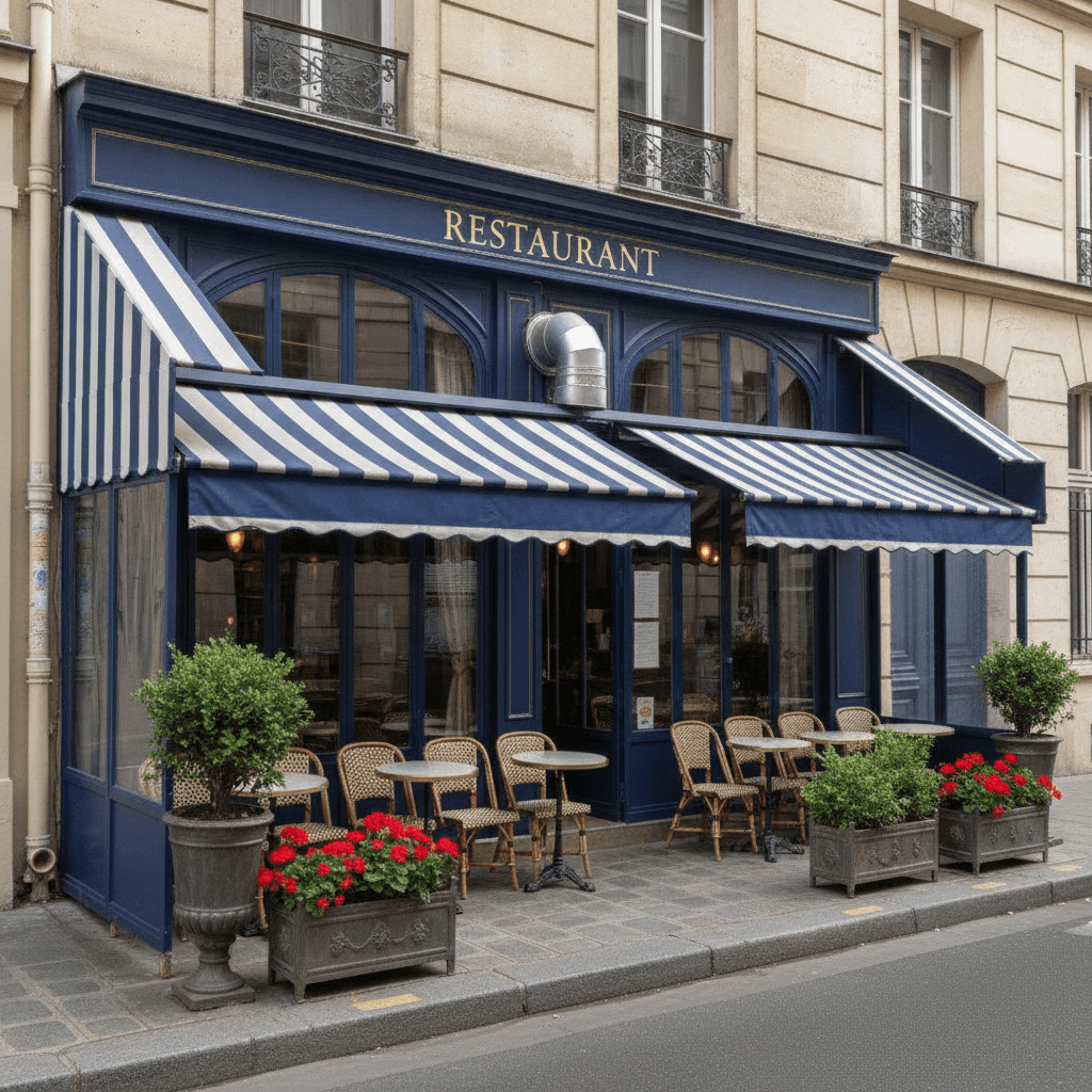Restaurant 25 couverts à Paris : terrasse - extraction