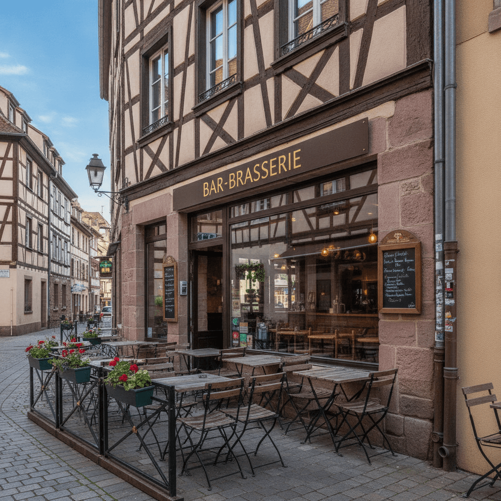 Bar-brasserie 120m² à Strasbourg : terrasse - licence IV