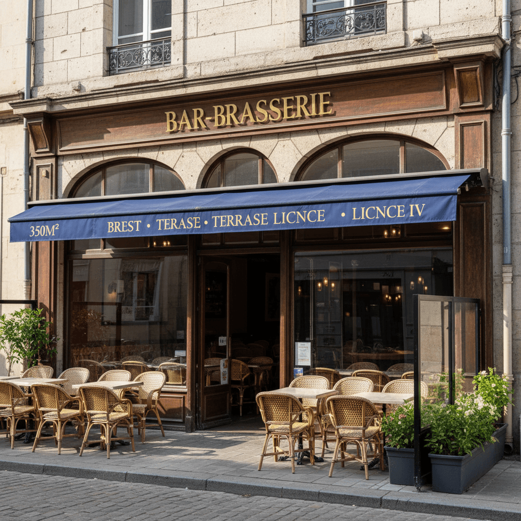 Bar-brasserie 350m² à Brest : terrasse - licence IV - Image 1