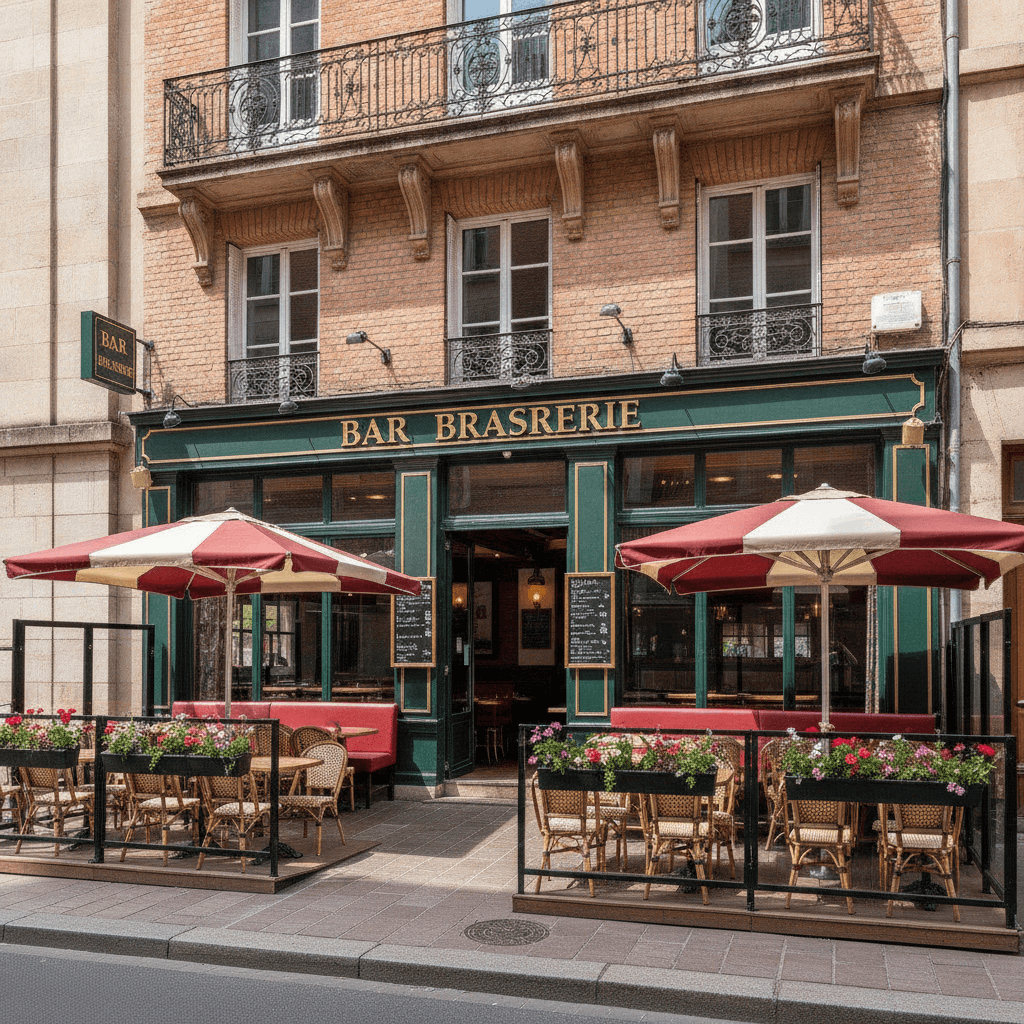 Bar-brasserie 120m² à Toulouse : terrasse - licence IV