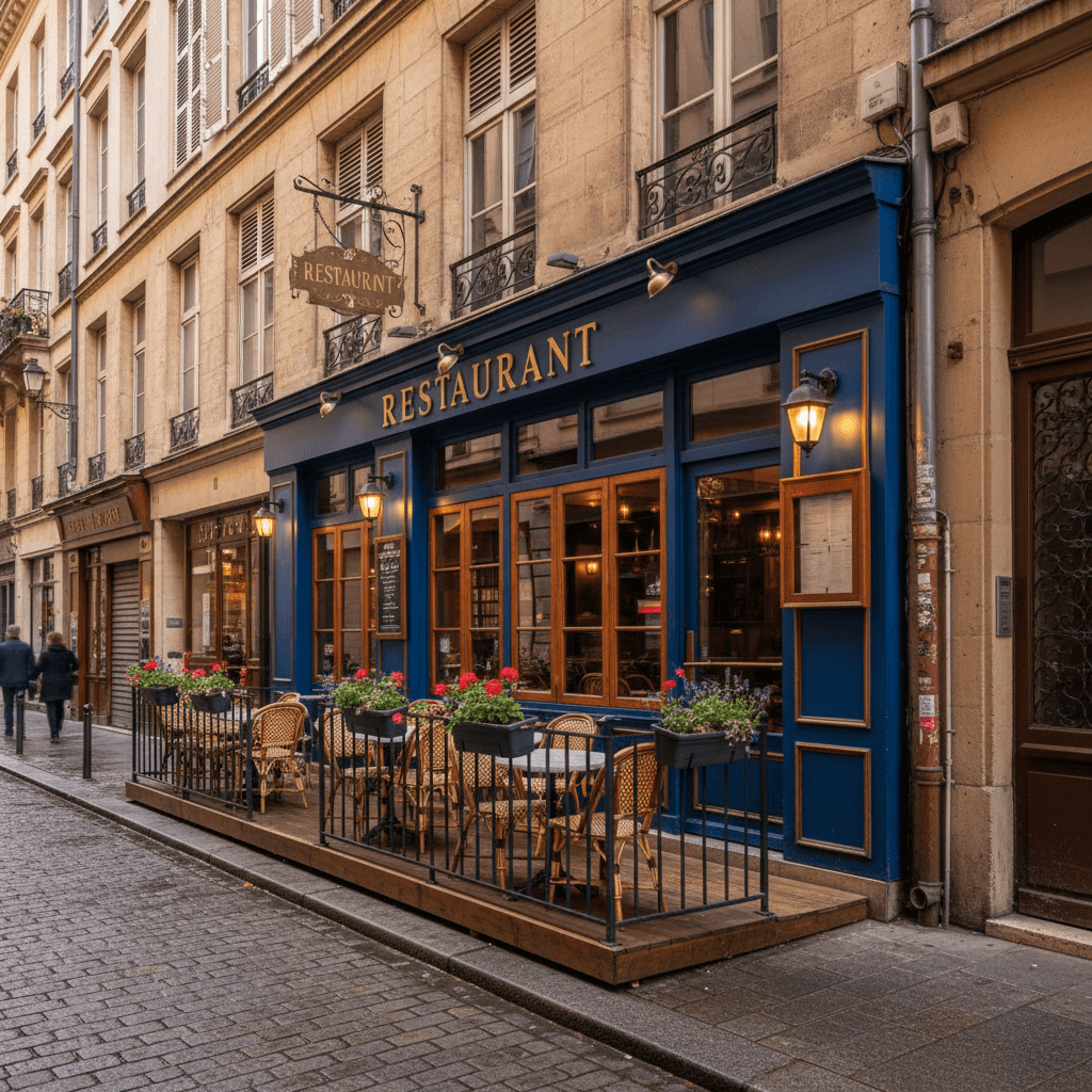 Restaurant 80m² à Lyon : terrasse - licence IV