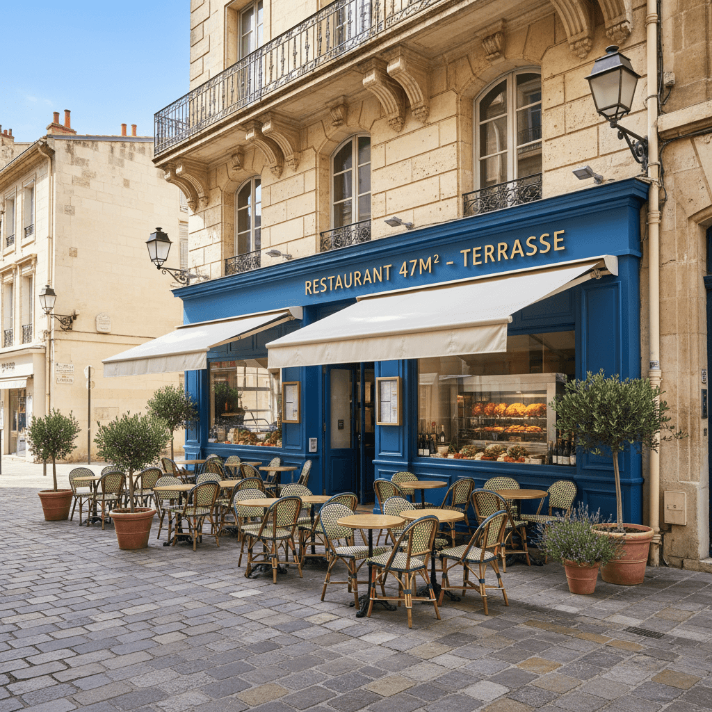 Restaurant 47m² à Marseille : terrasse - licence IV