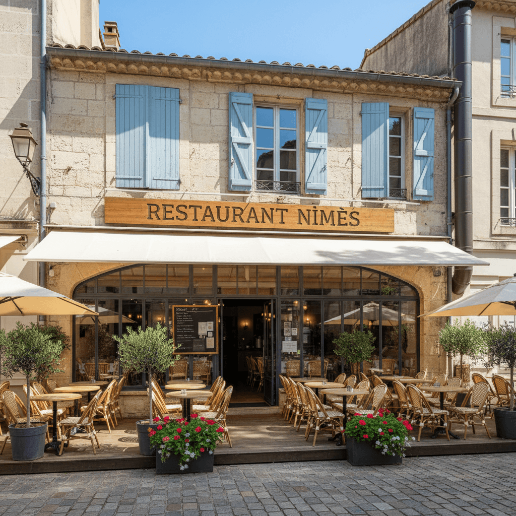 Restaurant 60 couverts à Nîmes : terrasse - extraction - Image 1