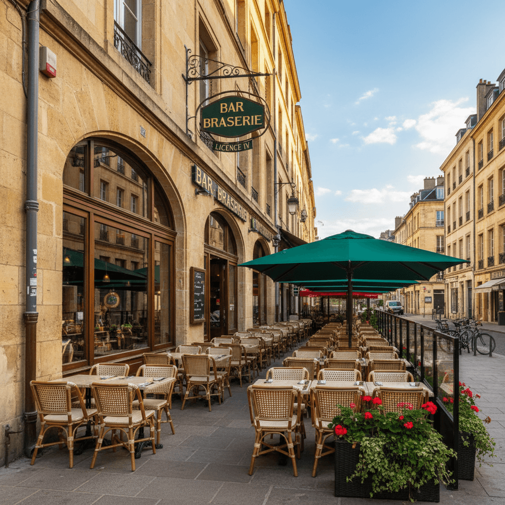 Bar-brasserie à Bordeaux : terrasse - licence IV