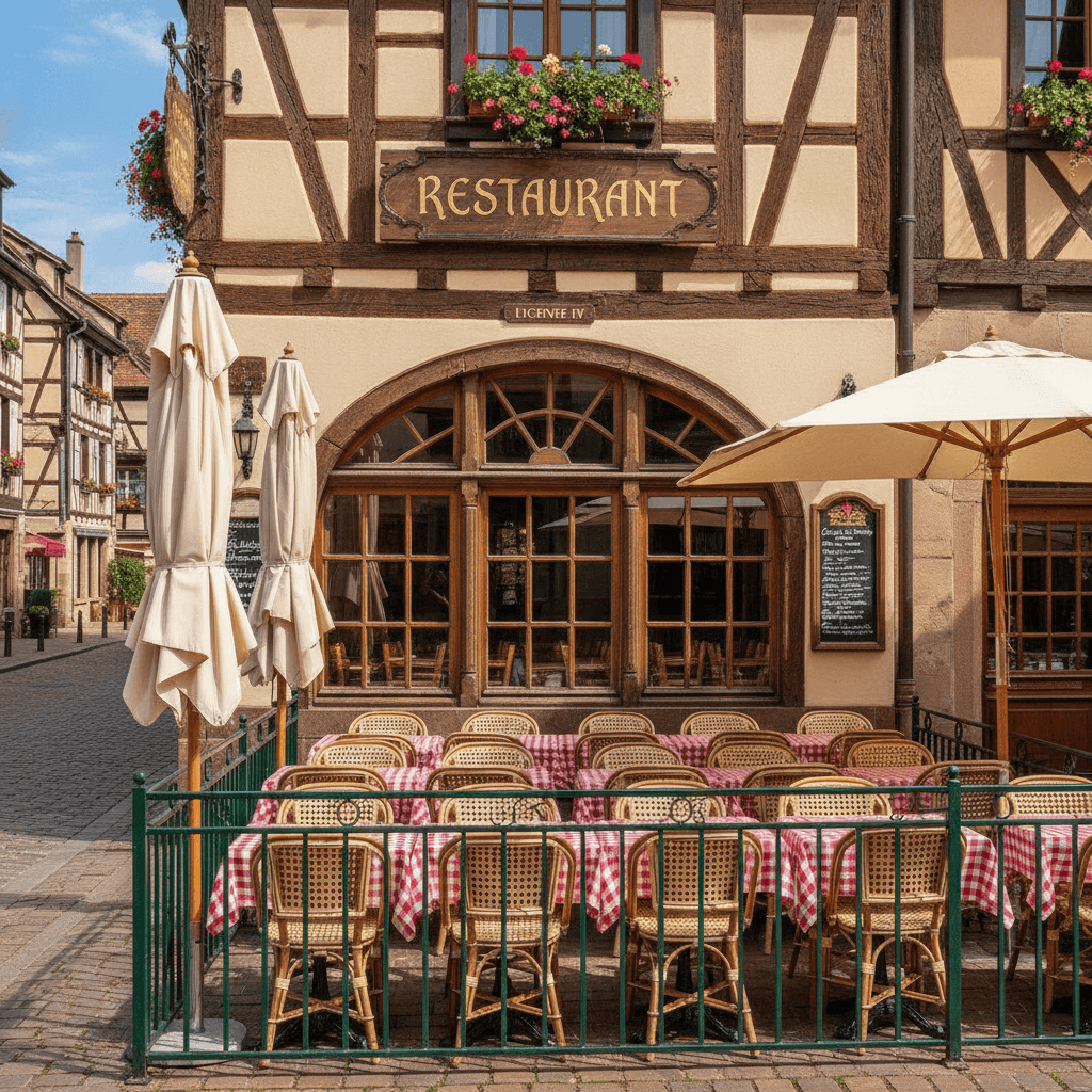 Restaurant 253m² à Colmar : terrasse - licence IV