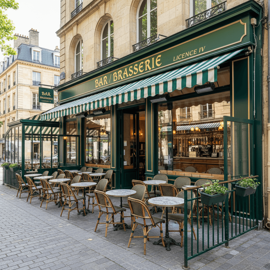 Bar-brasserie 90m² à Bordeaux : terrasse - licence IV