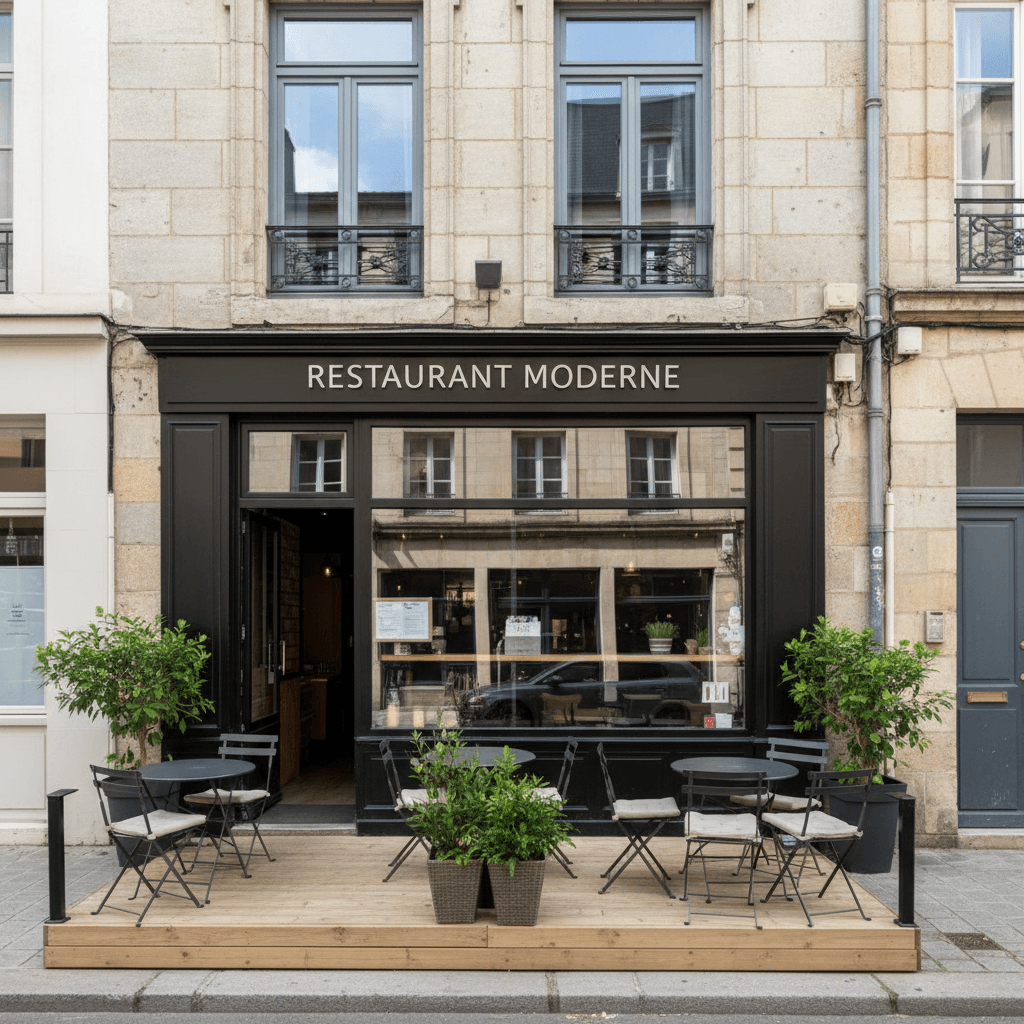 Restaurant 52m² à Nantes : terrasse - extraction