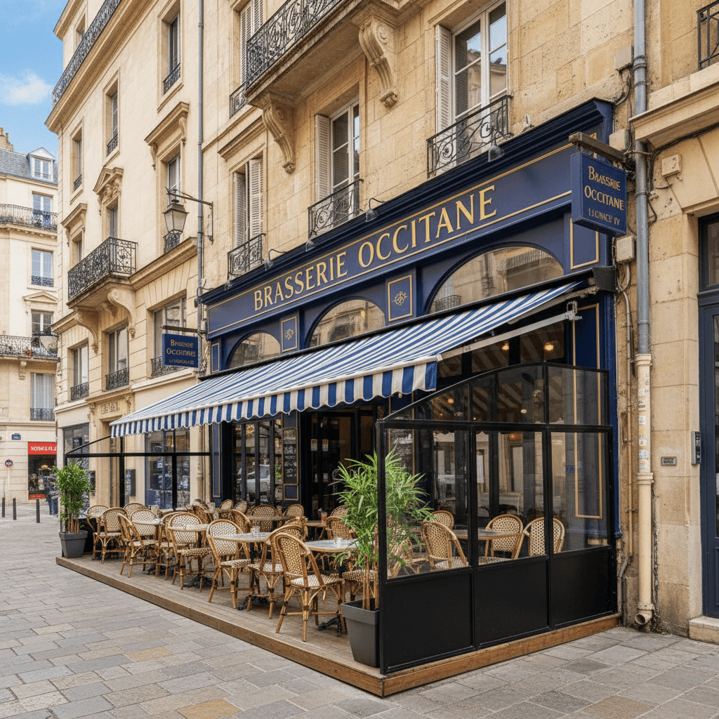 Bar-brasserie 300m² à Montpellier : terrasse - licence IV