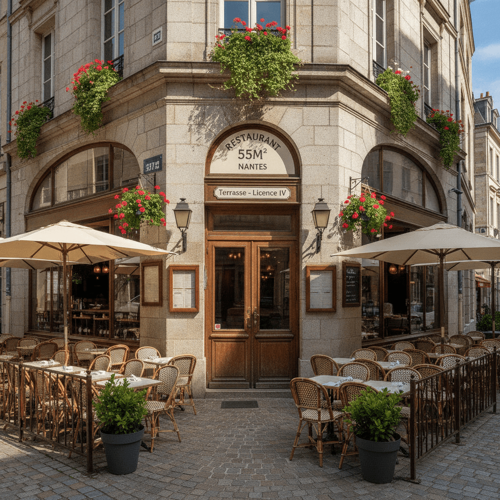Restaurant 55m² à Nantes : terrasse - licence IV