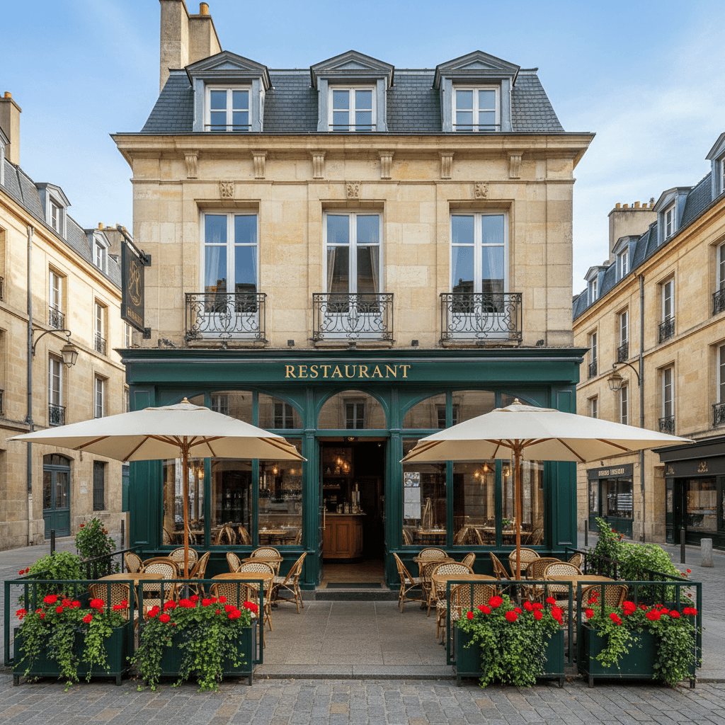 Restaurant 88m² à Bordeaux : terrasse - climatisation