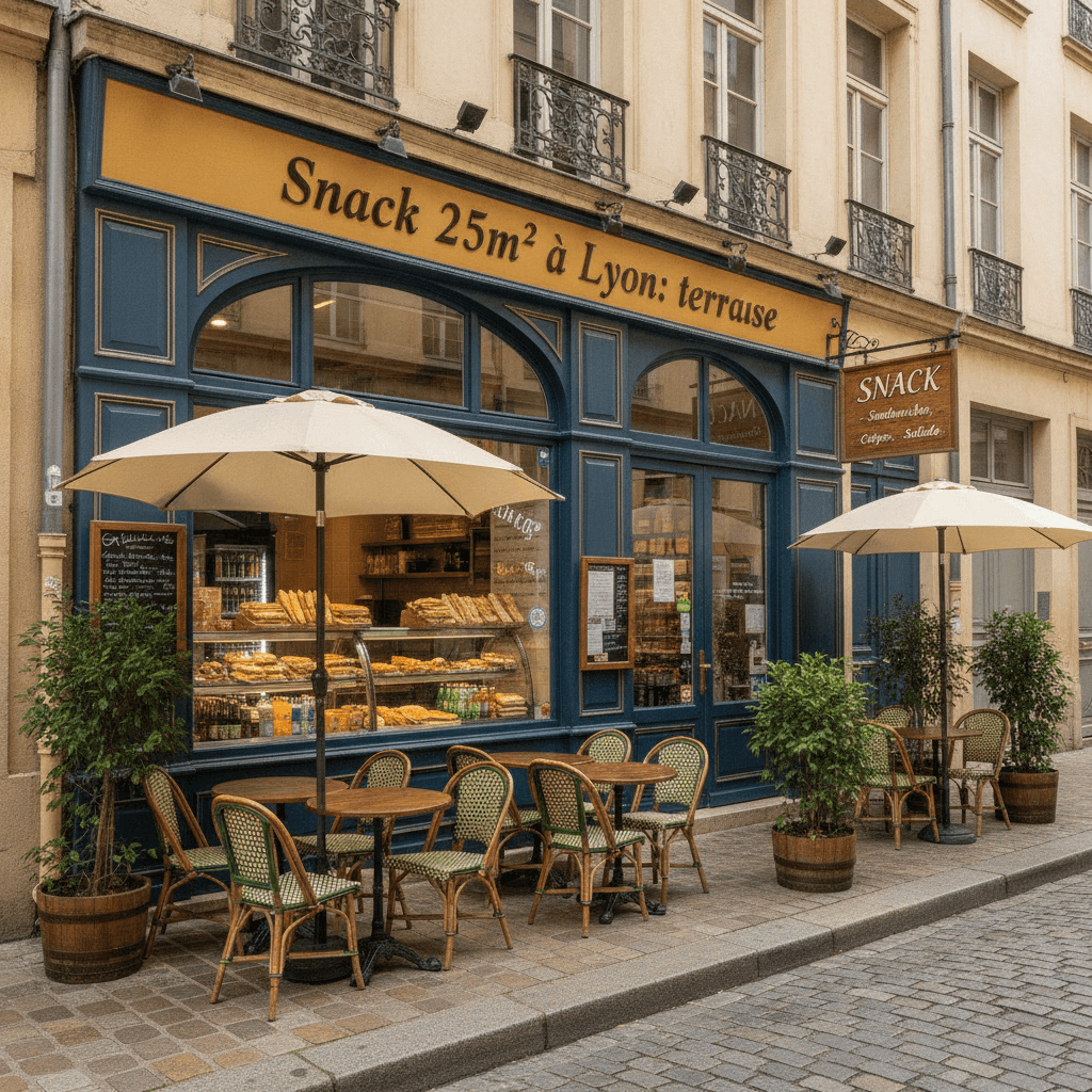 Snack 25m² à Lyon : terrasse