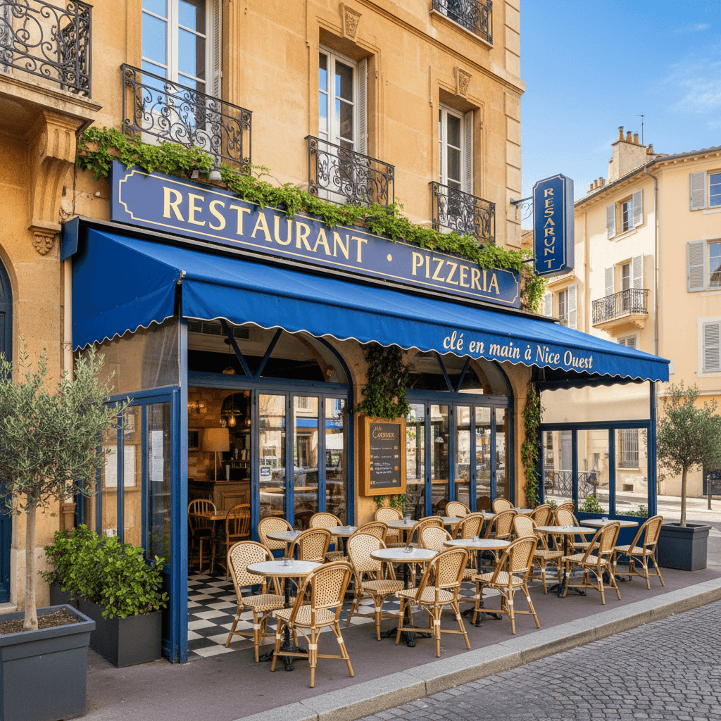 Restaurant 56m² à Nice : terrasse - extraction