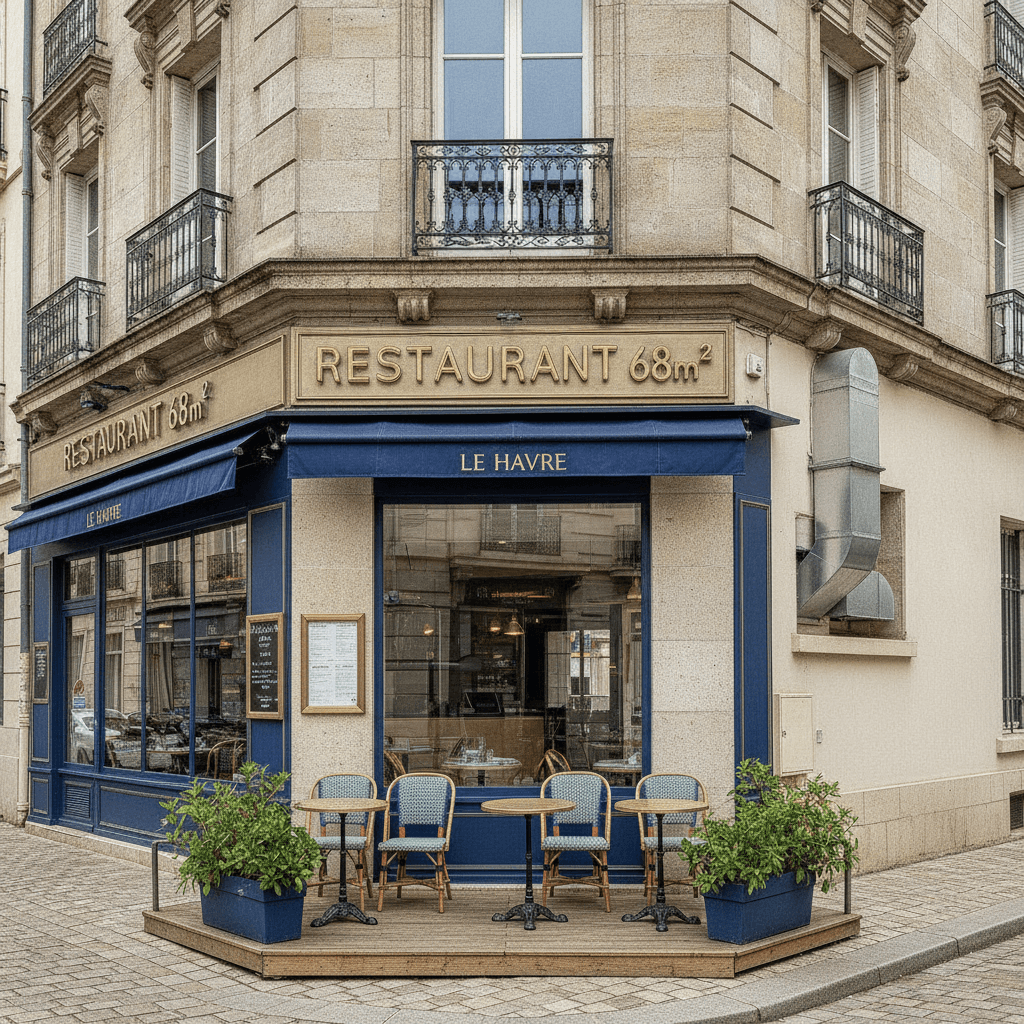 Restaurant 68m² à Le Havre : terrasse - extraction