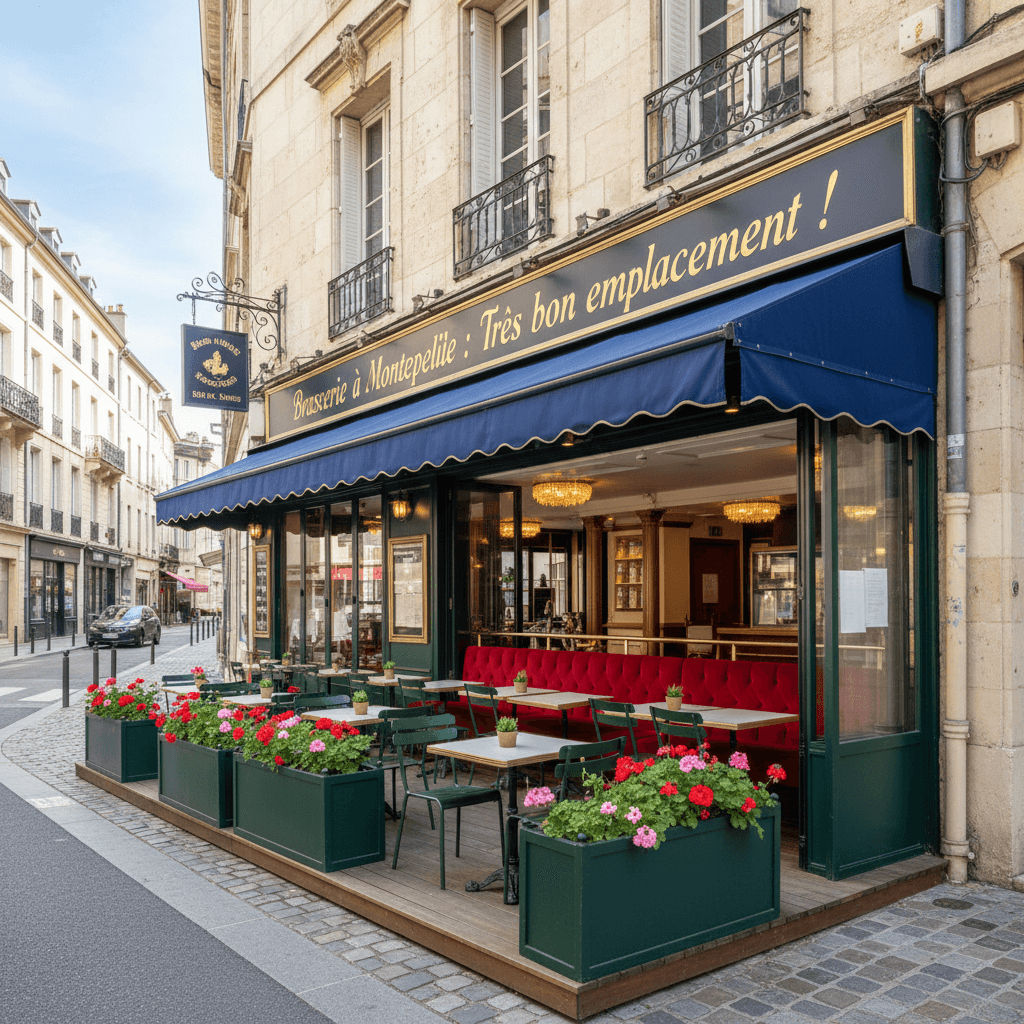 Bar-brasserie 90m² à Montpellier : terrasse - licence IV