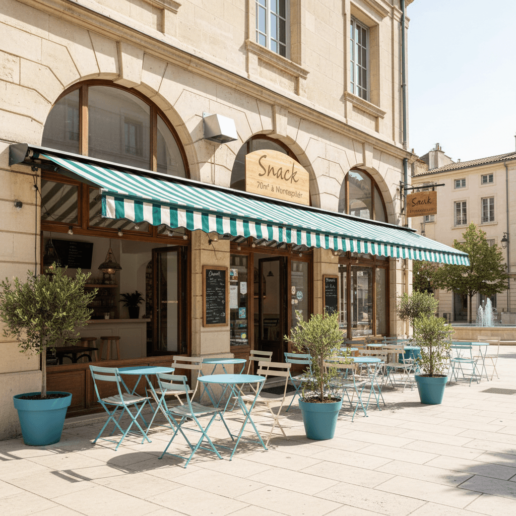 Snack 70m² à Montpellier : terrasse - extraction