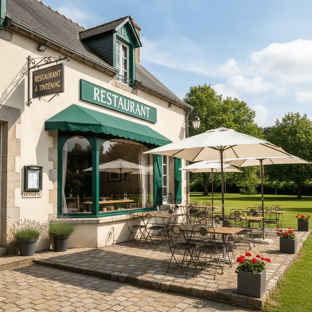 Restaurant à Tinténiac : terrasse - licence IV - Image 1
