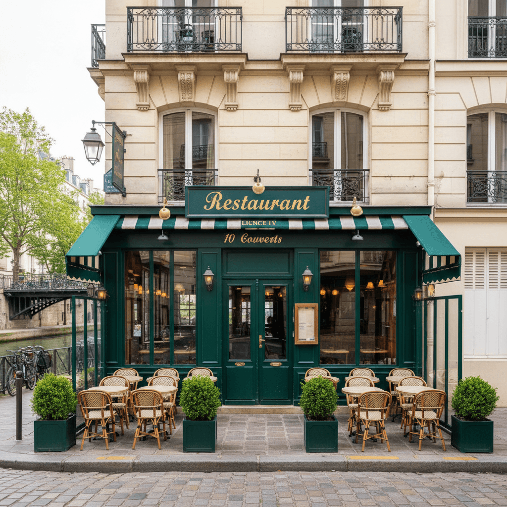 Restaurant 10 couverts à Paris : terrasse - licence IV - Image 1