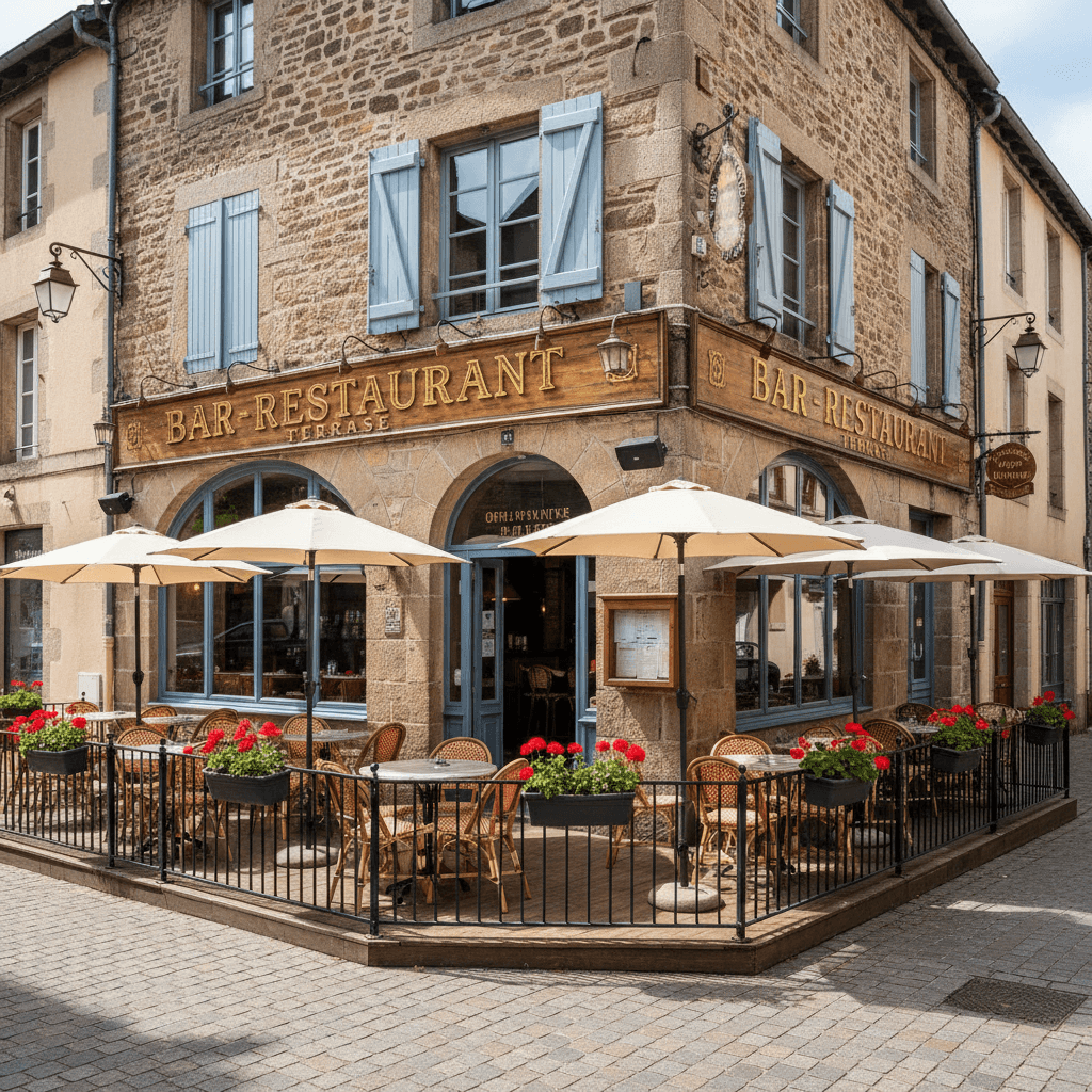 Restaurant à Saint-Amant-Tallende : terrasse - Image 1