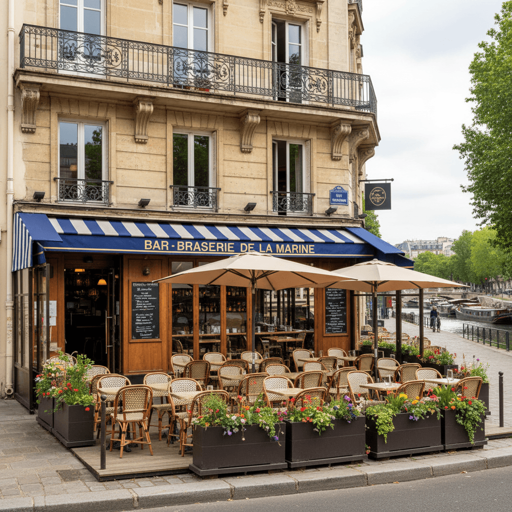 Bar-brasserie 415m² à Paris : terrasse - licence IV en redressement