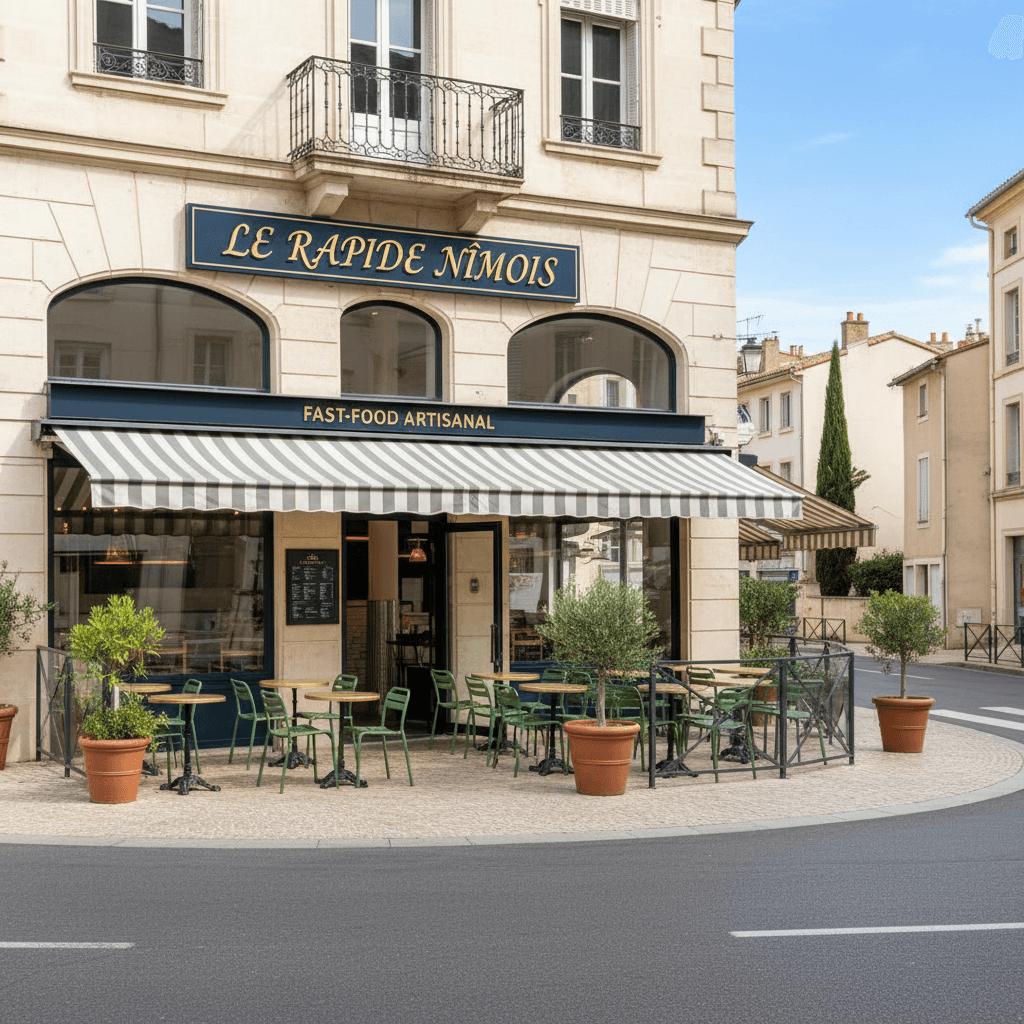 Fast-food à Nîmes : terrasse - Image 1