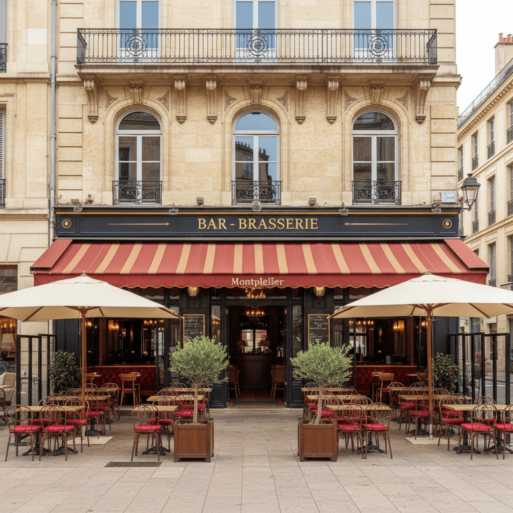Bar-brasserie 60m² à Montpellier : terrasse - licence IV