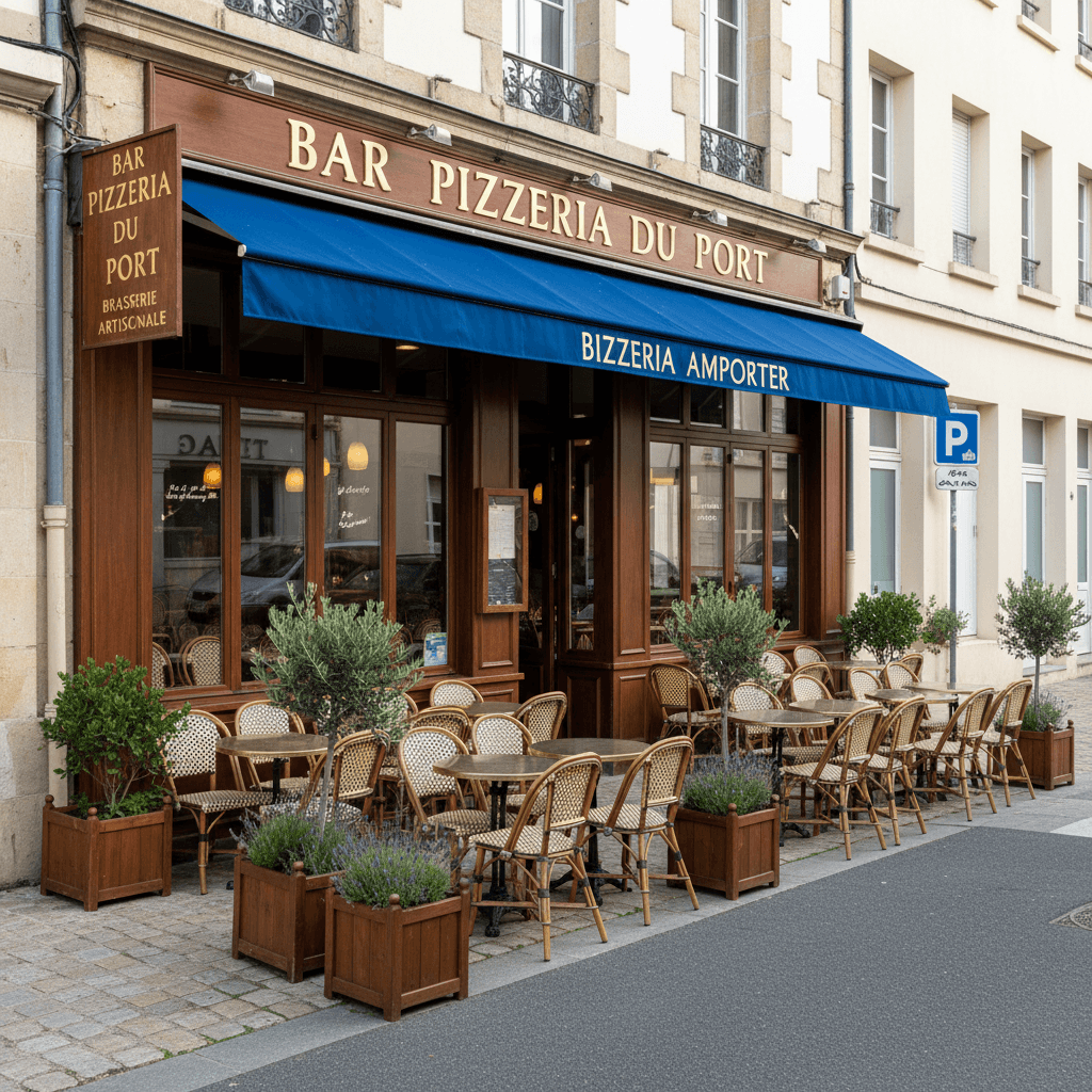 Bar-brasserie à Vannes : terrasse - parking - Image 1