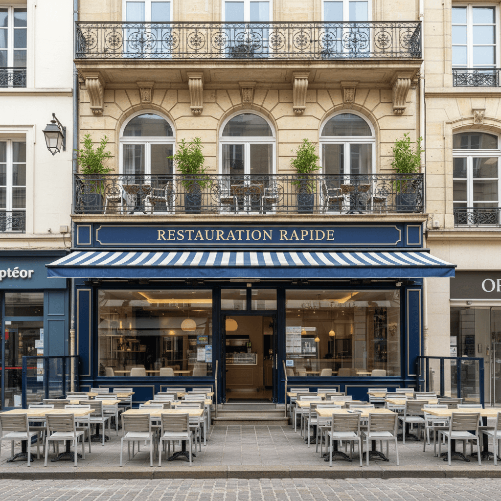 Fast-food 350m² à Le Mans : terrasse - extraction - Image 1