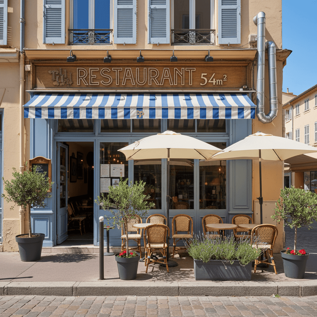 Restaurant 54m² à Marseille : terrasse - extraction - Image 1