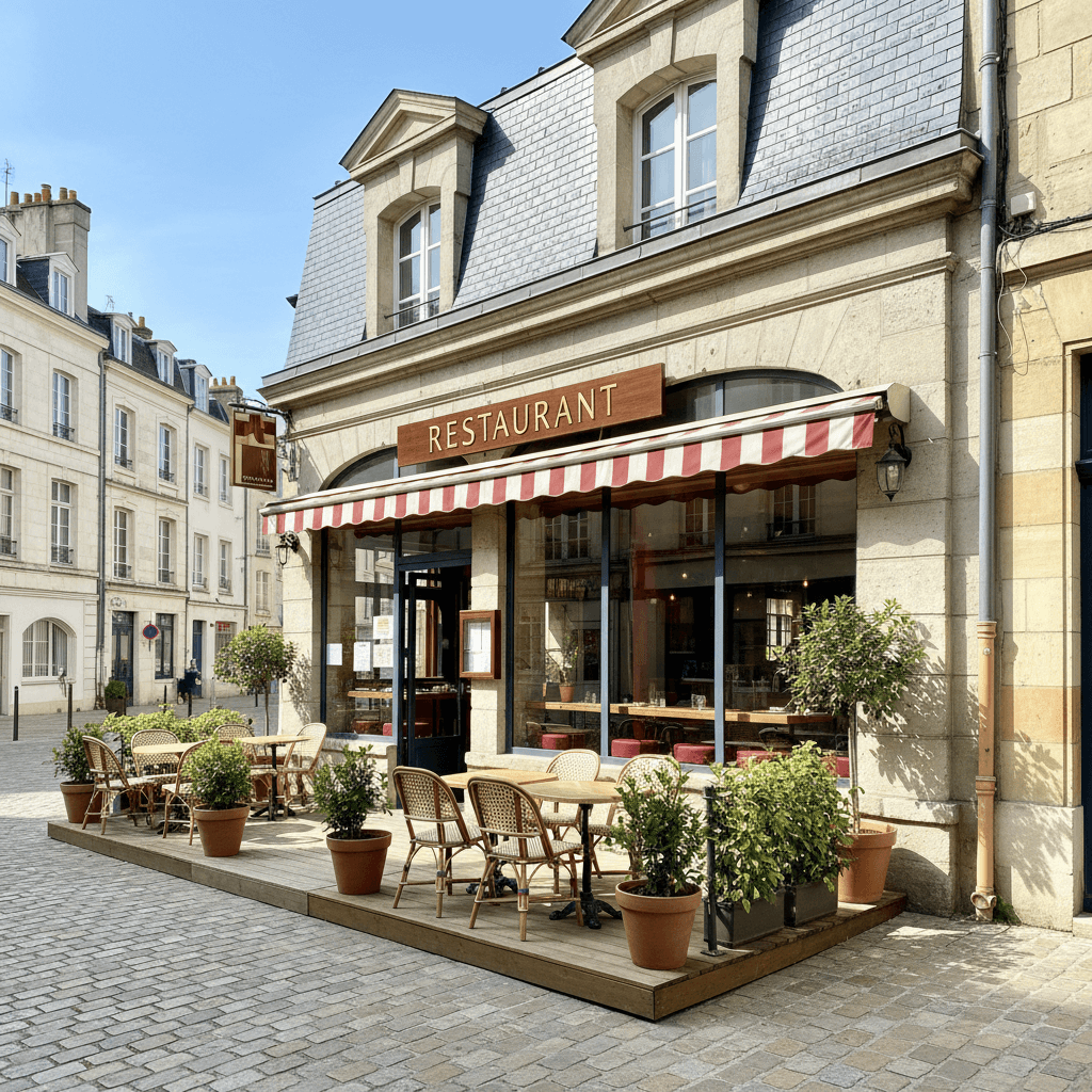 Restaurant 70m² à Nantes : terrasse - extraction
