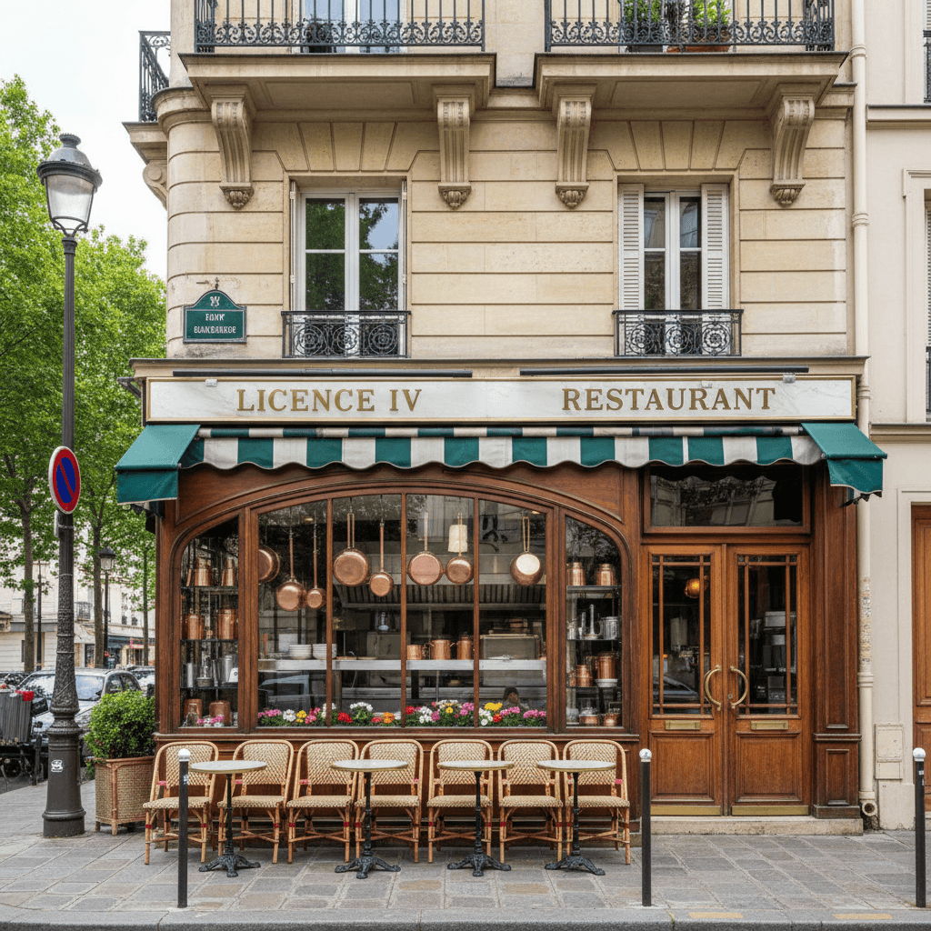 Restaurant 1 couverts à Paris : terrasse - licence IV