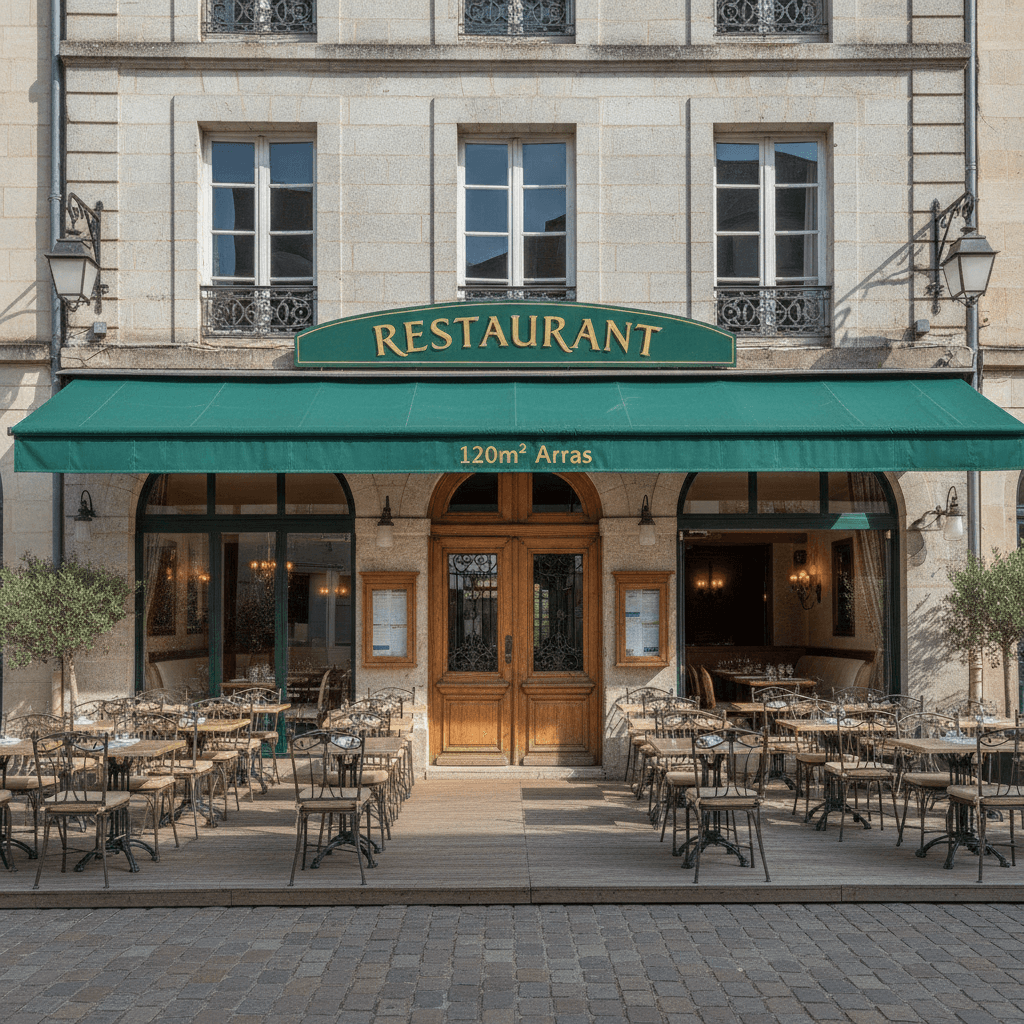 Restaurant 120m² à Arras : terrasse - extraction - Image 1