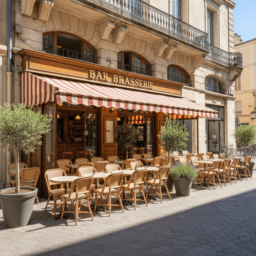 Bar-brasserie 65m² à Montpellier : terrasse - licence IV