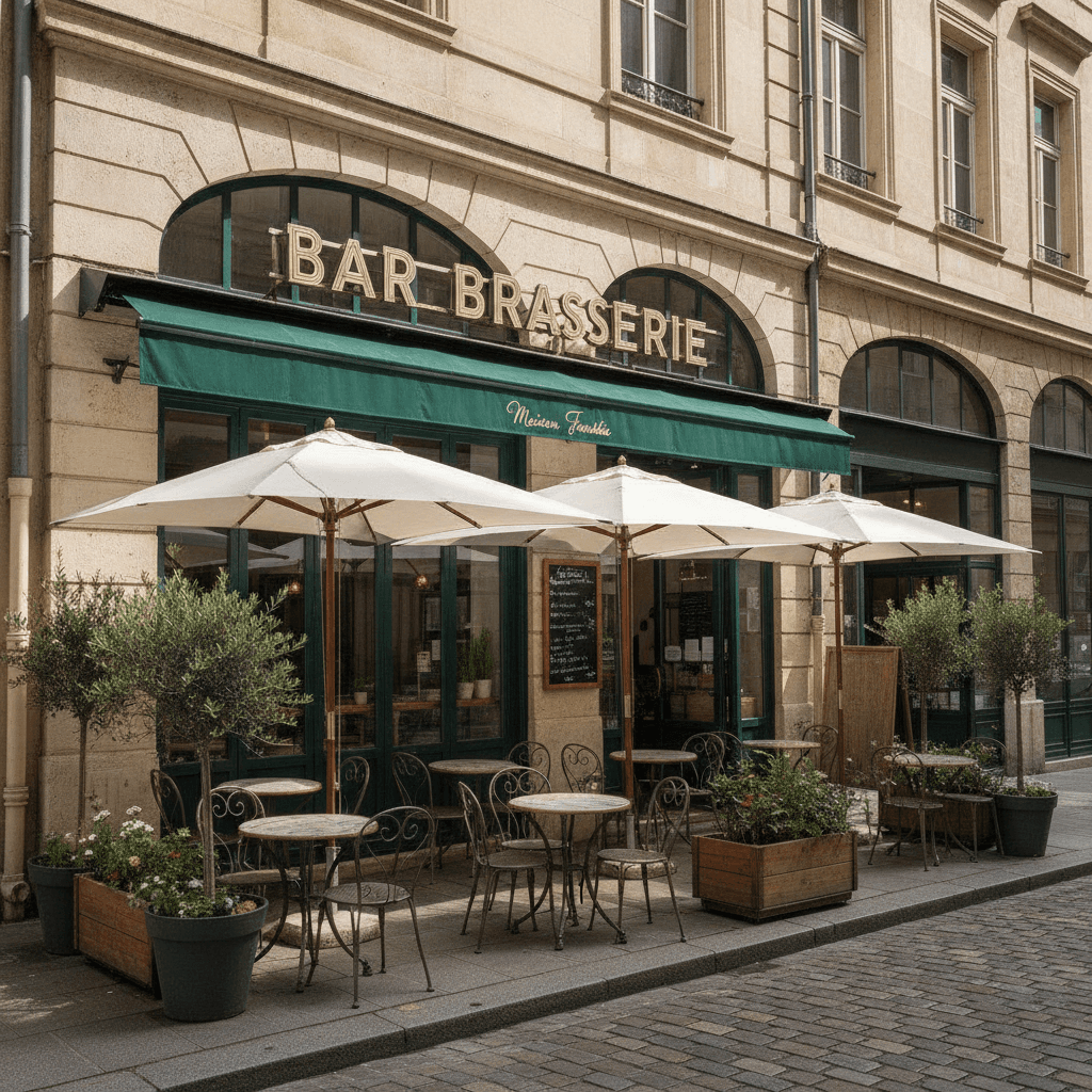 Bar-brasserie 45m² à Lyon : terrasse - climatisation