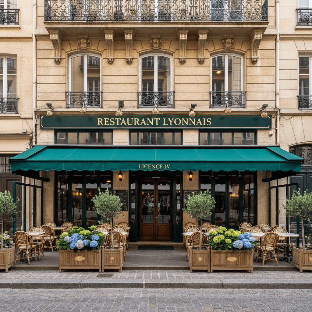 Restaurant 120 couverts à Lyon : terrasse - licence IV