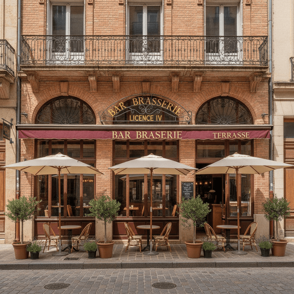 Bar-brasserie 120m² à Toulouse : terrasse - licence IV