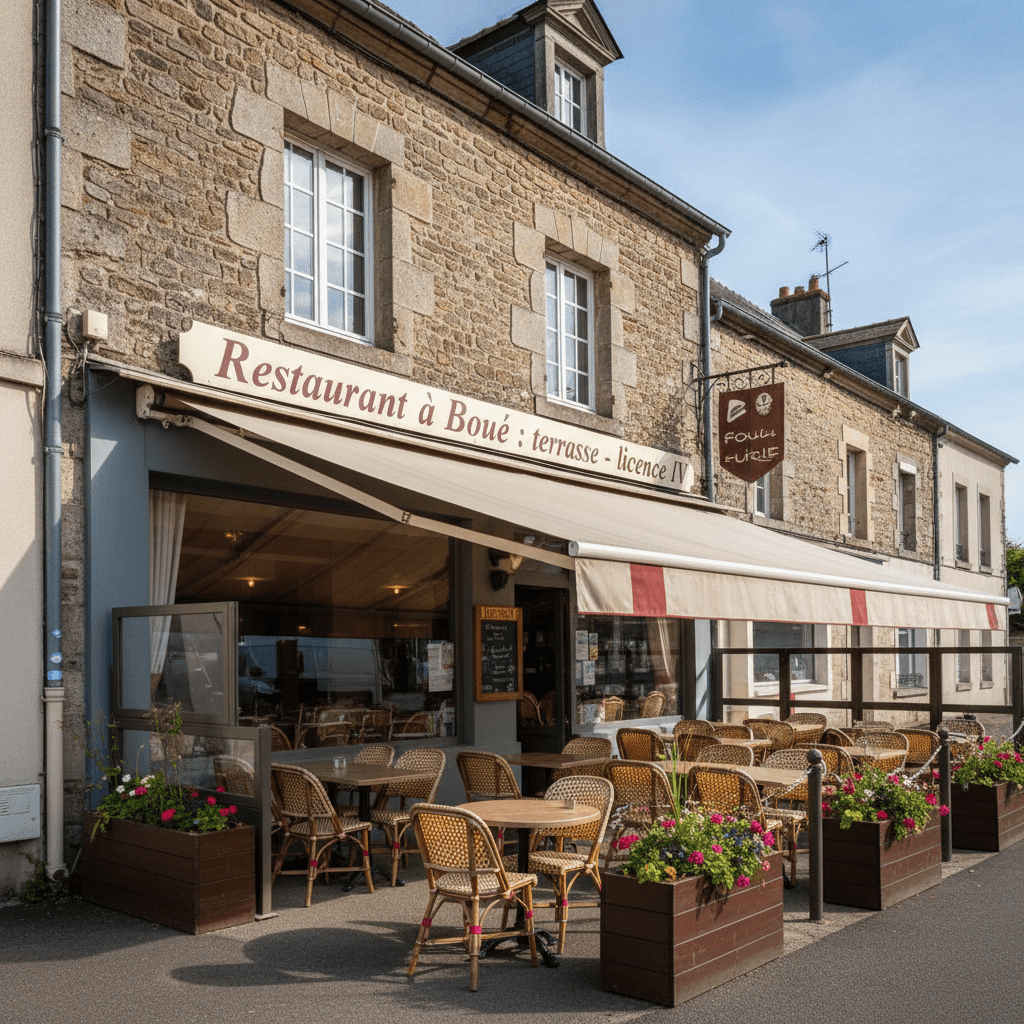 Restaurant à Boué : terrasse - licence IV - Image 1