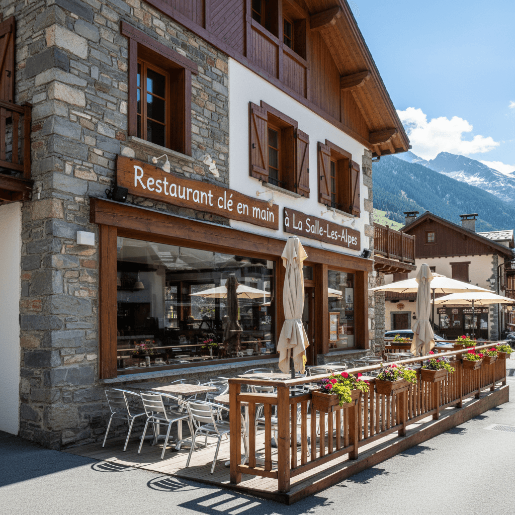 Restaurant 99m² à La Salle-Les-Alpes : terrasse - licence IV - Image 1