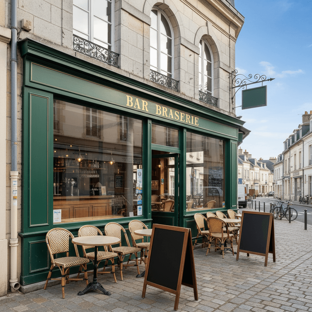 Bar-brasserie à Valognes : terrasse - licence IV - Image 1