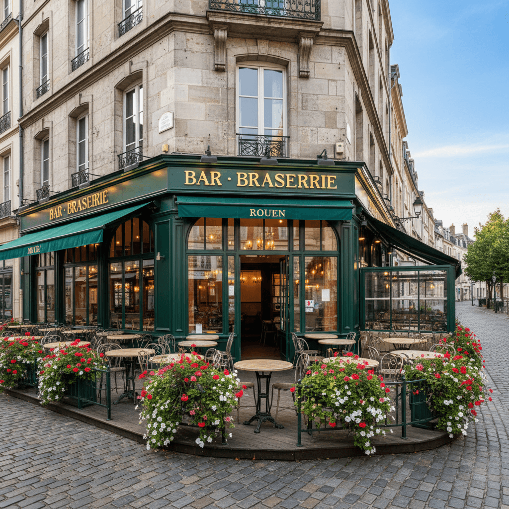 Bar-brasserie 200m² à Rouen : terrasse - licence IV