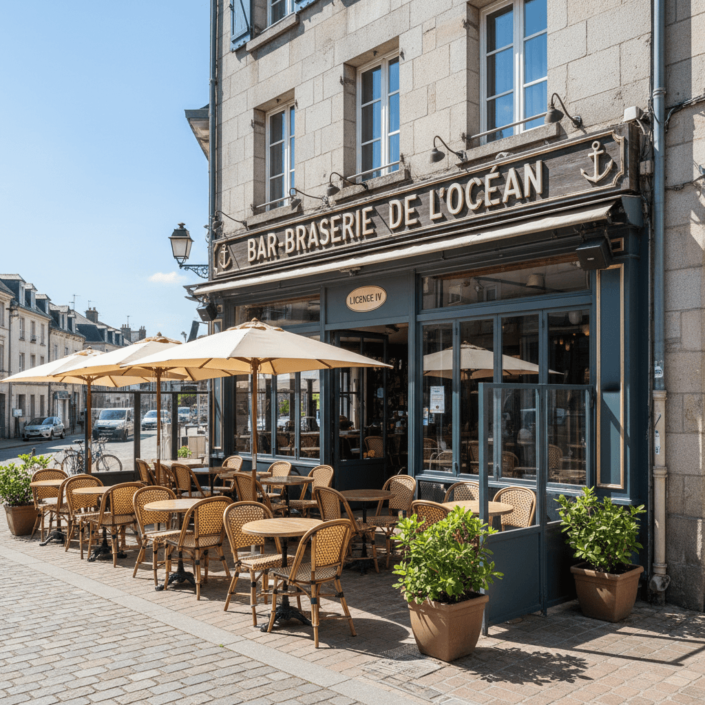 Bar-brasserie 260m² à Vannes : terrasse - licence IV - Image 1