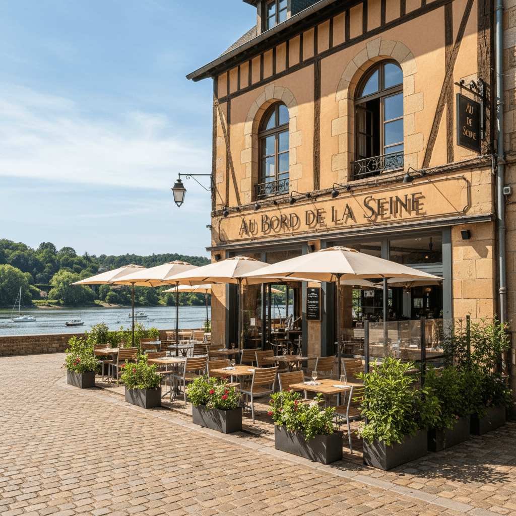 Restaurant 90m² à La Bouille : terrasse - licence IV - Image 1