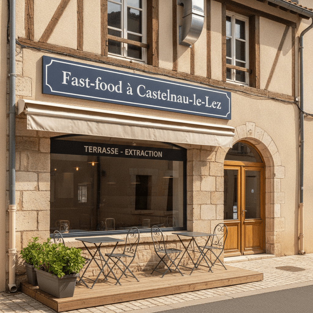 Fast-food 70m² à Castelnau-le-Lez : terrasse - extraction - Image 1
