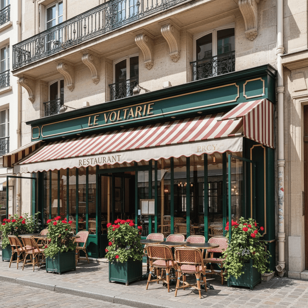 Restaurant 35 couverts à Paris : terrasse - extraction