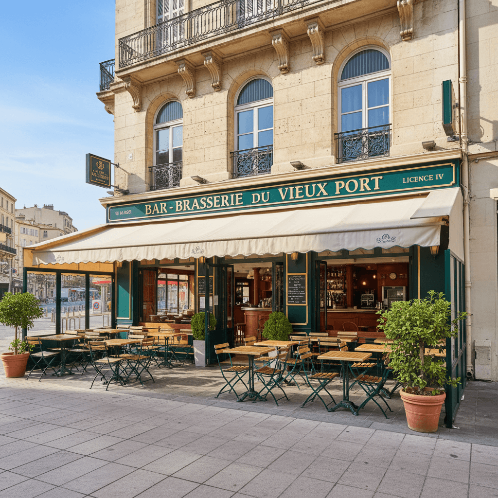 Bar-brasserie 80m² à Marseille : terrasse - licence IV