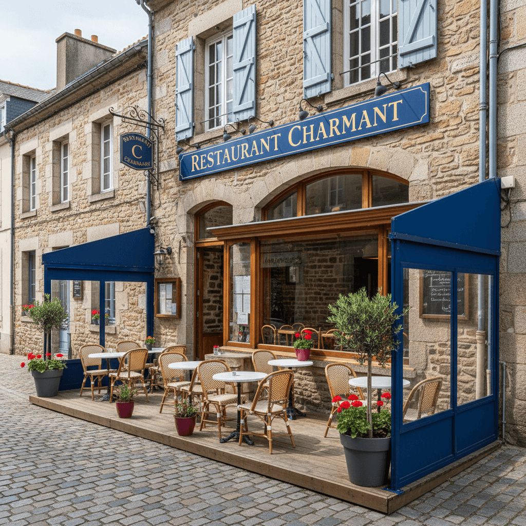 Restaurant à Saint-Brieuc : terrasse - extraction - Image 1