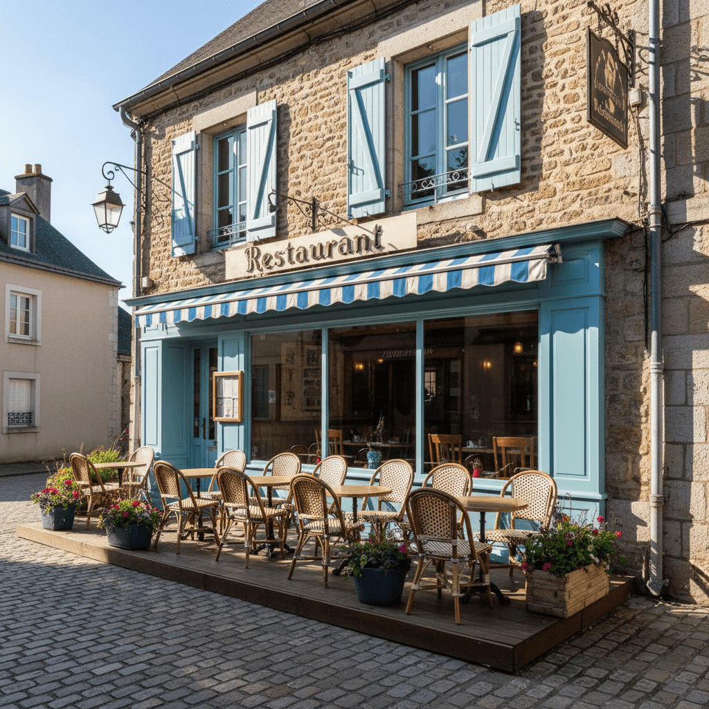 Restaurant 60m² à Beauvain : terrasse - licence IV - Image 1